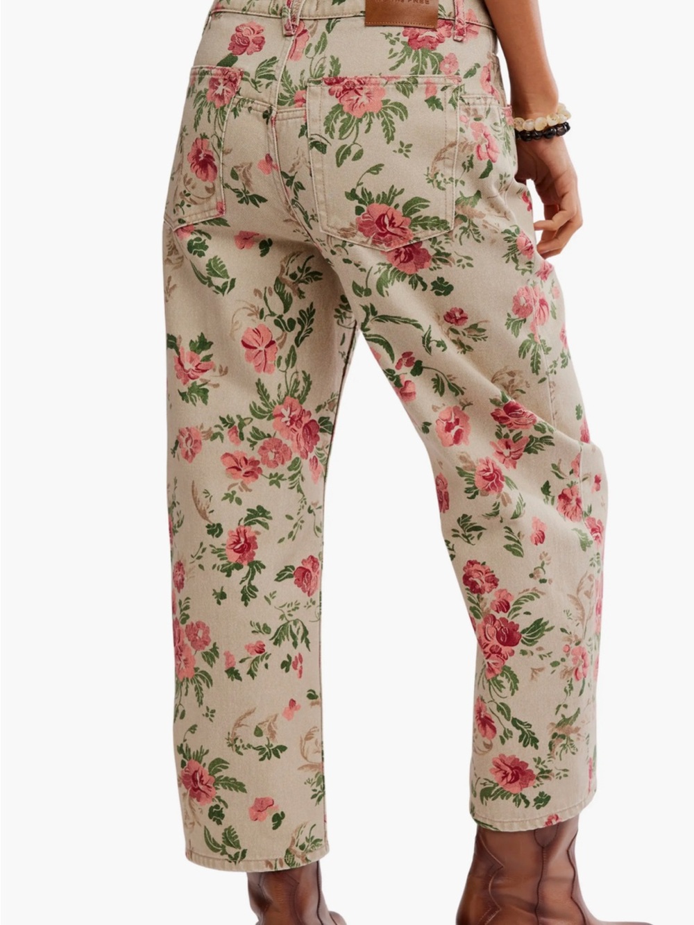 We the free Deep Trance Floral barrel wide Leg Ankle Jeans 31 new - Picture 4 of 9
